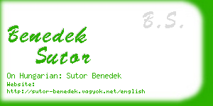 benedek sutor business card